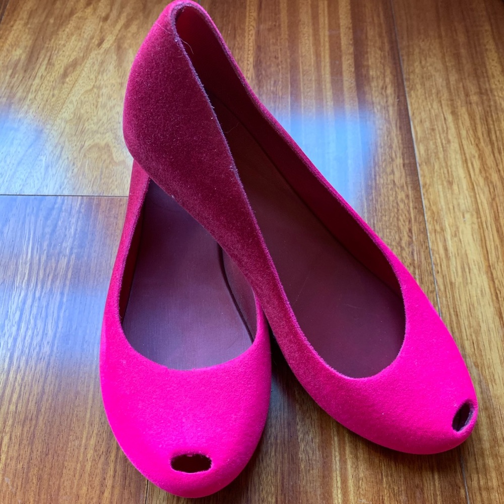 Melissa Flocked Peep Toes